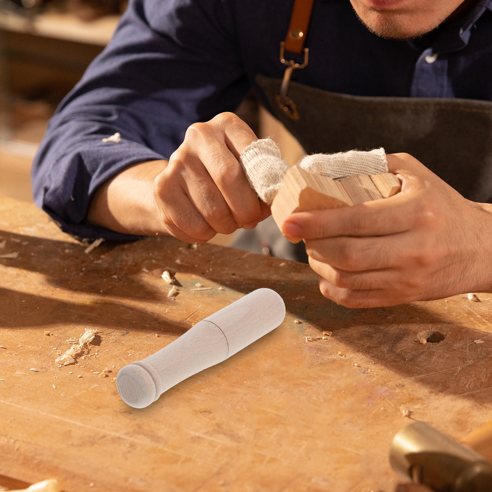 Wooden Mallet Carving - One Piece Solid Hardwood Mallet Beechwood
