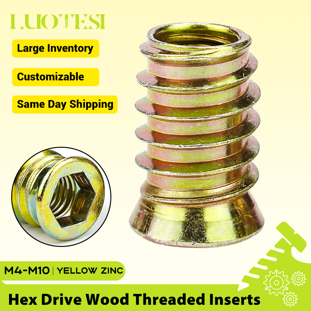 Woodworking Desk Chair - Hexagon Socket Wood Threaded Inserts Nut