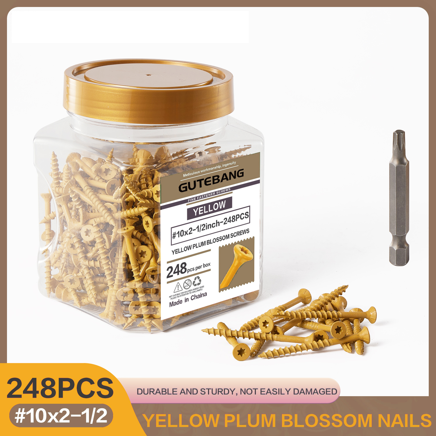 Woodworking Epoxy - 248 deck screws, 10x2-1/2 inches, rust-resistant