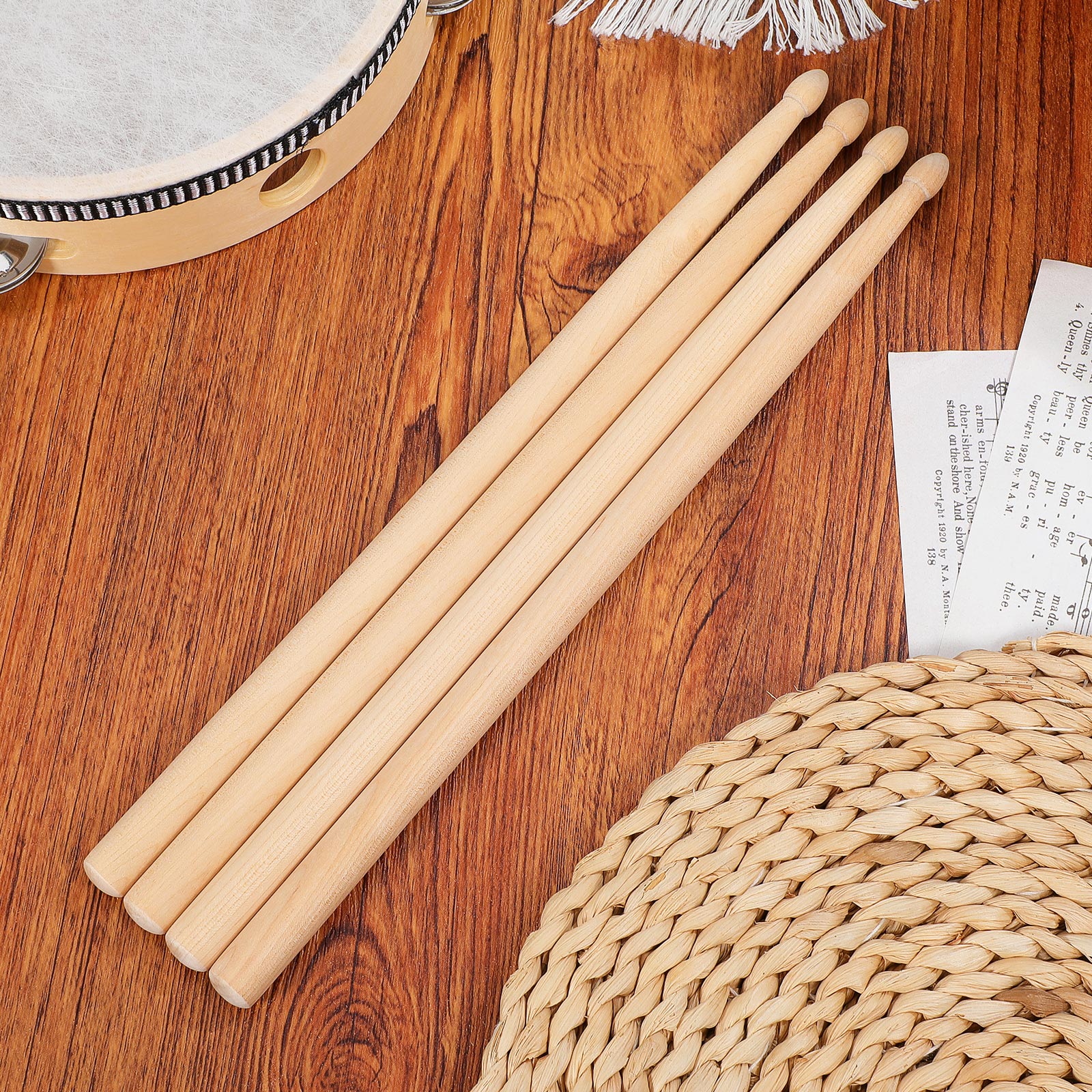 Woodworking For Beginners - 4pcs Children Drum Sticks Maple Wooden