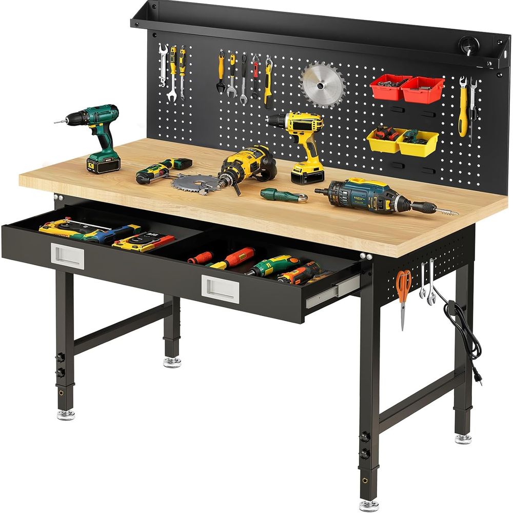 60 Adjustable Workbench with D - Woodworking Workbench บทวิจารณ์และราคา