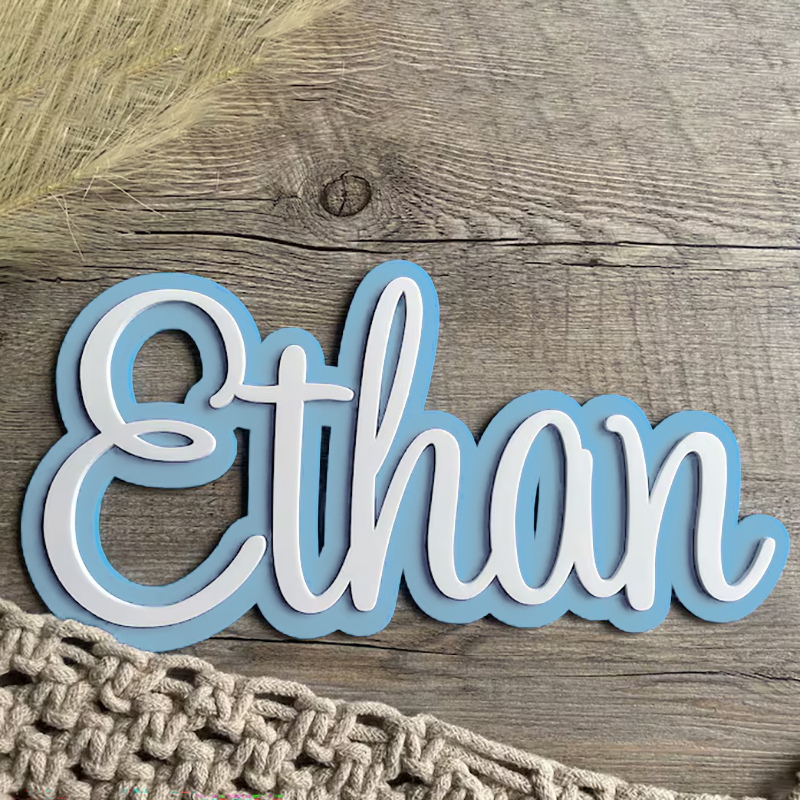 1pc Layered Name Sign, Cream C - Woodworking For Beginners บทวิจารณ์และราคา