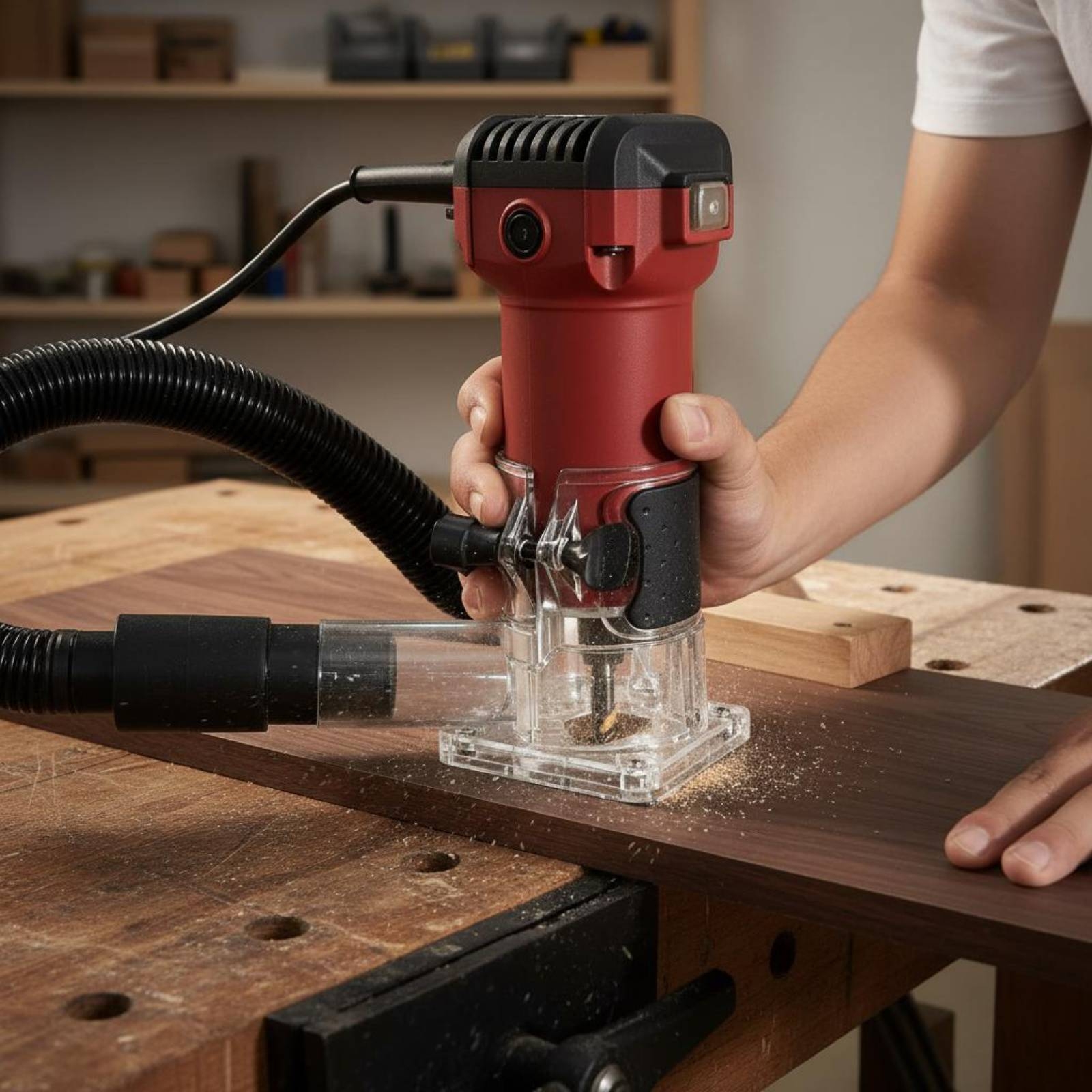 Transparent Router Dust Hood T - Woodworking And Carpentry บทวิจารณ์และราคา