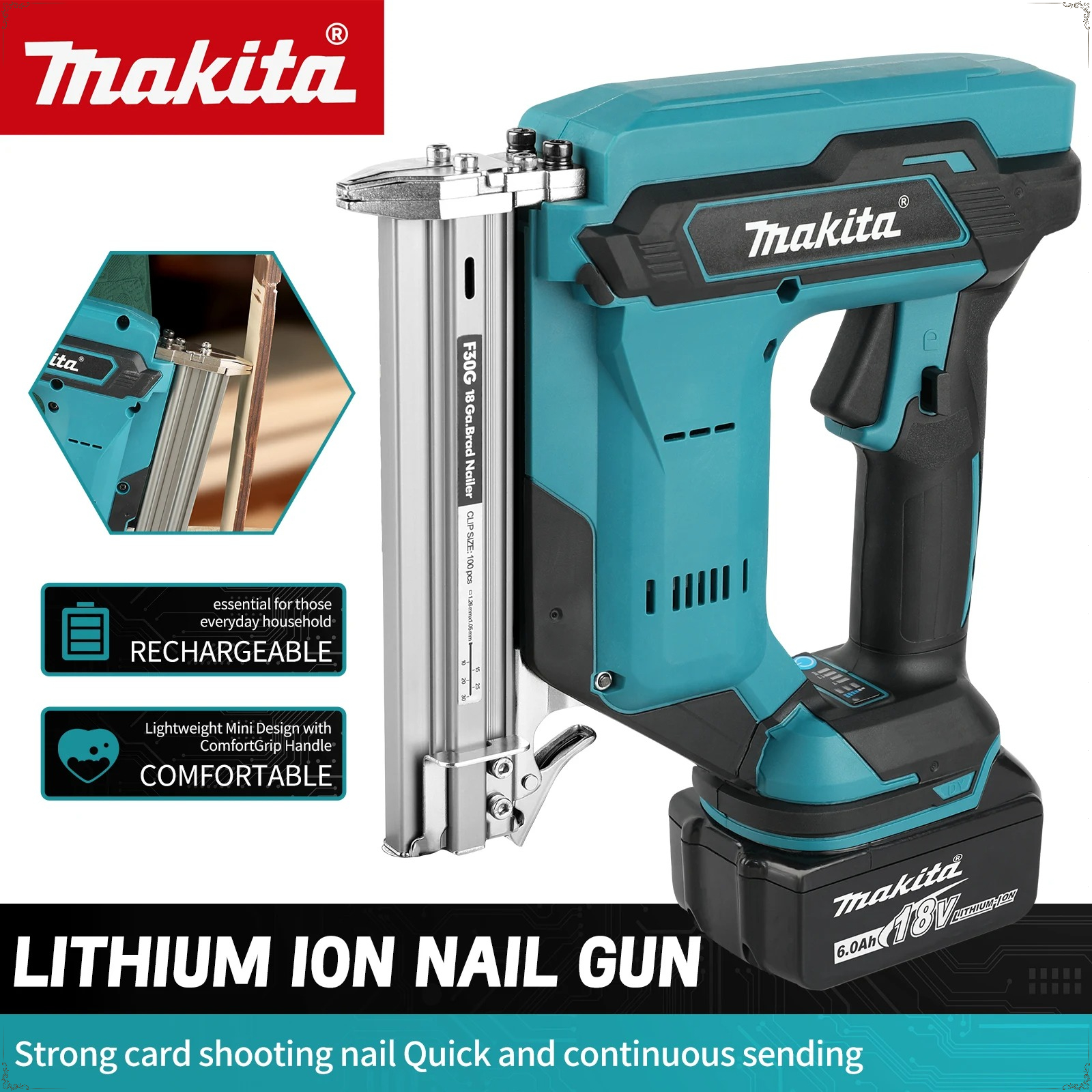 Makita Lithium-Ion Nail Gun:18 - Woodworking Nail Gun บทวิจารณ์และราคา