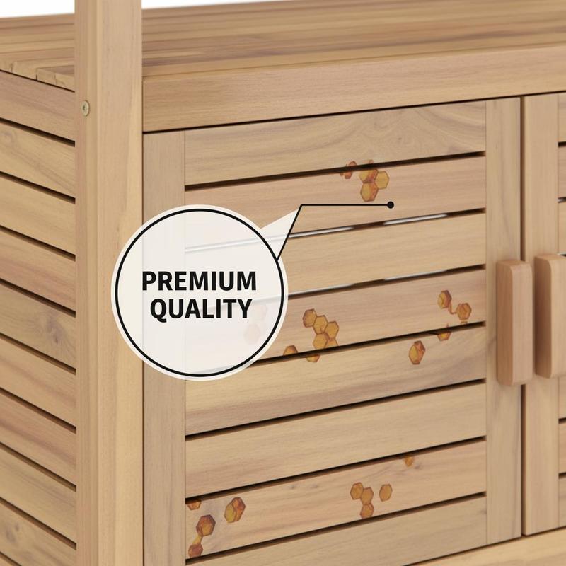 Outdoor Potting Bench Acacia W - Woodworking Workbench บทวิจารณ์และราคา