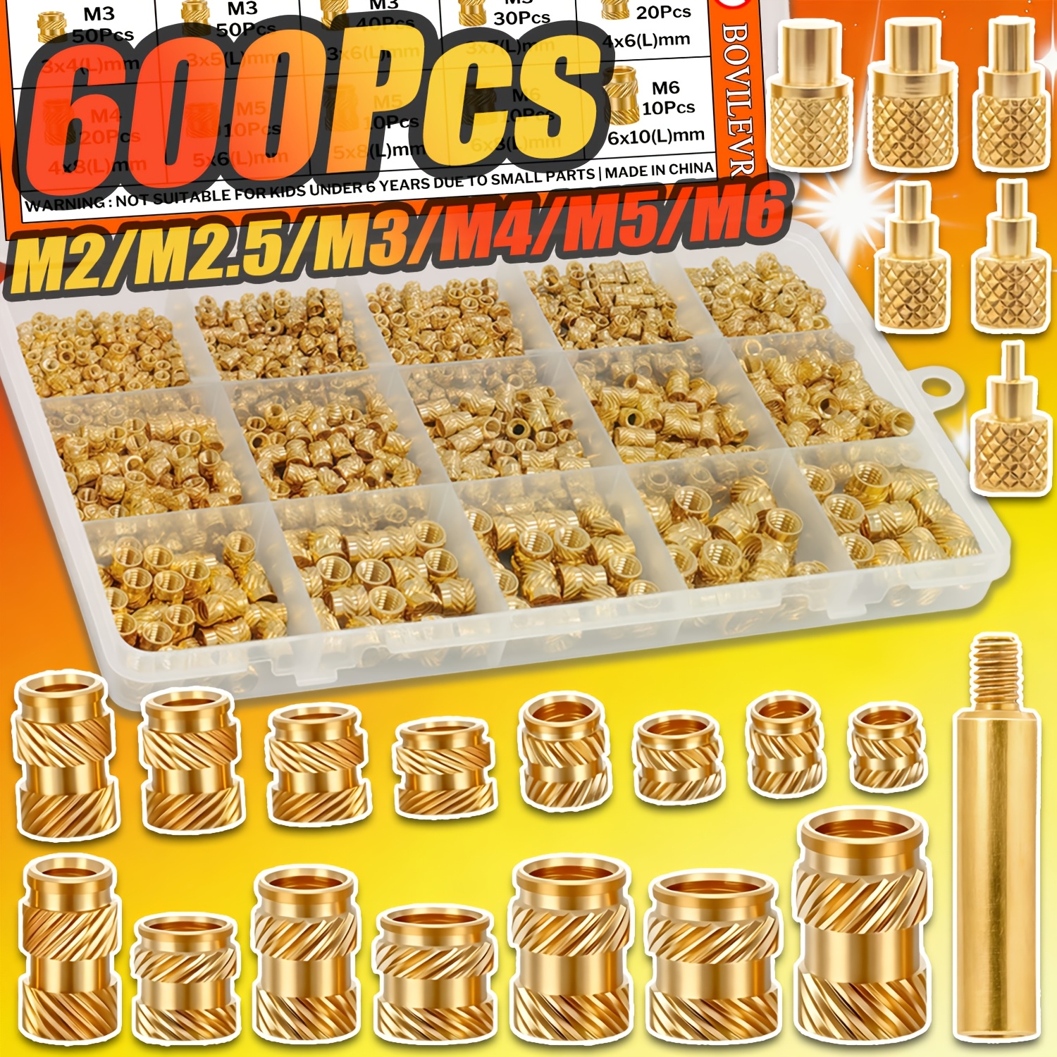 600Pcs M2-M6 Brass Threaded In - Woodworking Shop บทวิจารณ์และราคา