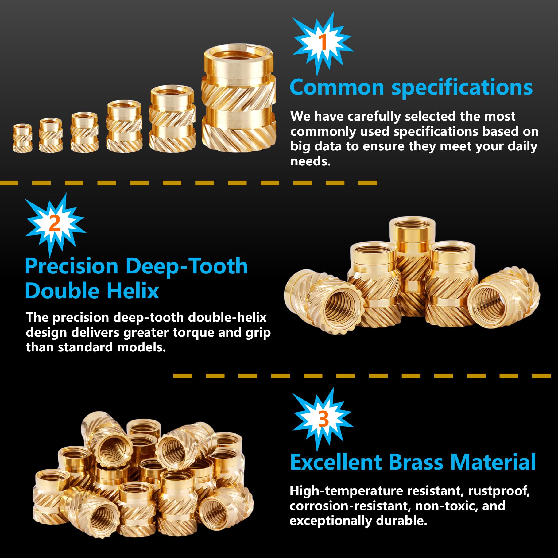 600Pcs M2-M6 Brass Threaded In - Woodworking Shop บทวิจารณ์และราคา