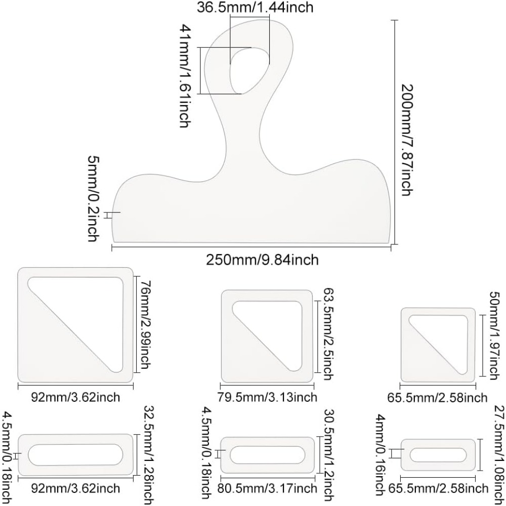 7Pcs Charcuterie Template Acry - Woodworking Router Templates บทวิจารณ์และราคา