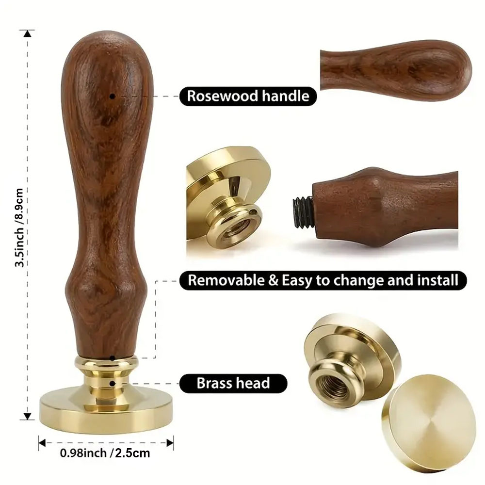 Blank Wax Seal Stamp Set Vinta - Woodworking Logo บทวิจารณ์และราคา