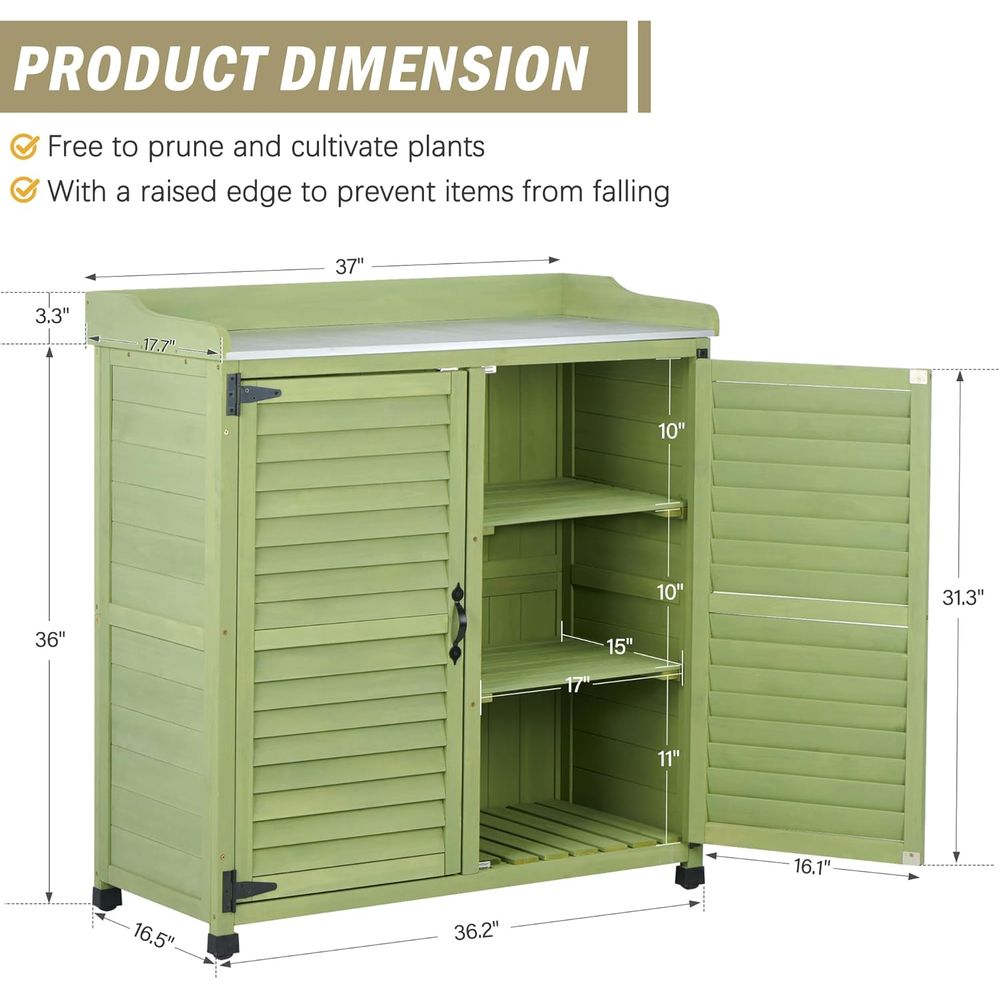 Outdoor Potting Bench with Met - Woodworking Workbench บทวิจารณ์และราคา