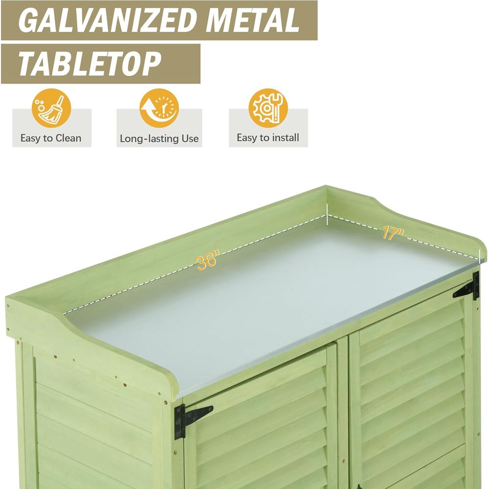 Outdoor Potting Bench with Met - Woodworking Workbench บทวิจารณ์และราคา