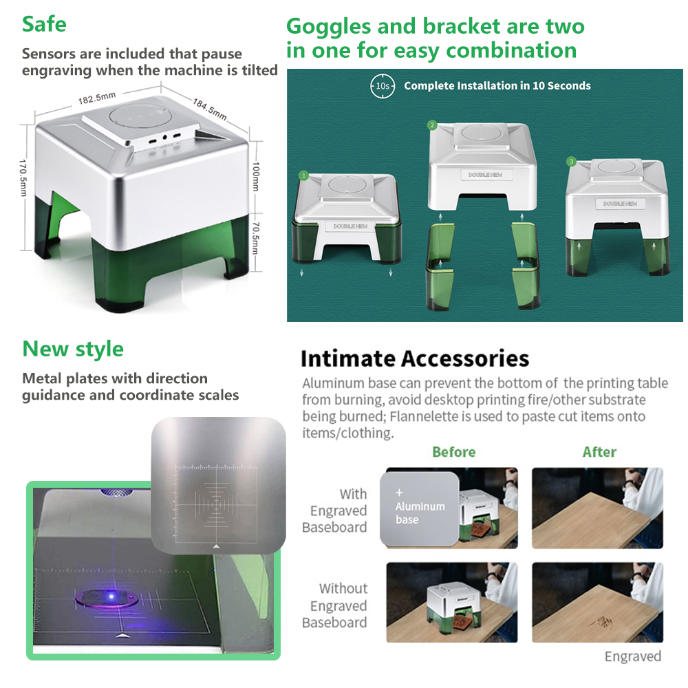 3W Mini Laser Engraver Portabl - Woodworking Logo บทวิจารณ์และราคา