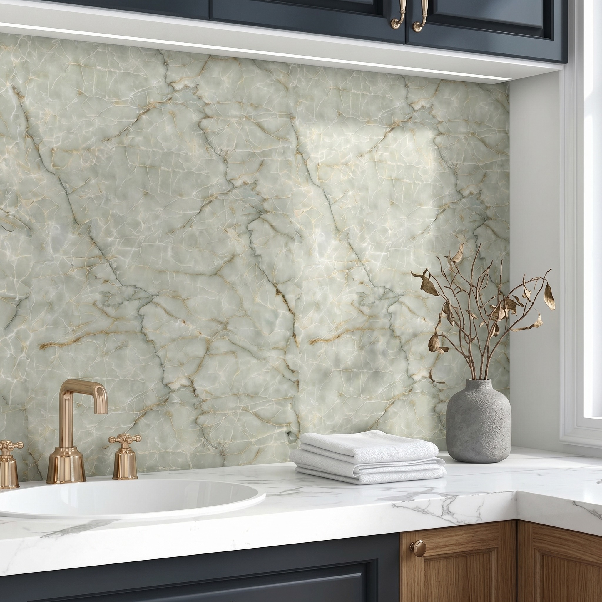 Marble Self Adhesive Wallpaper - Woodworking Oil Finish บทวิจารณ์และราคา