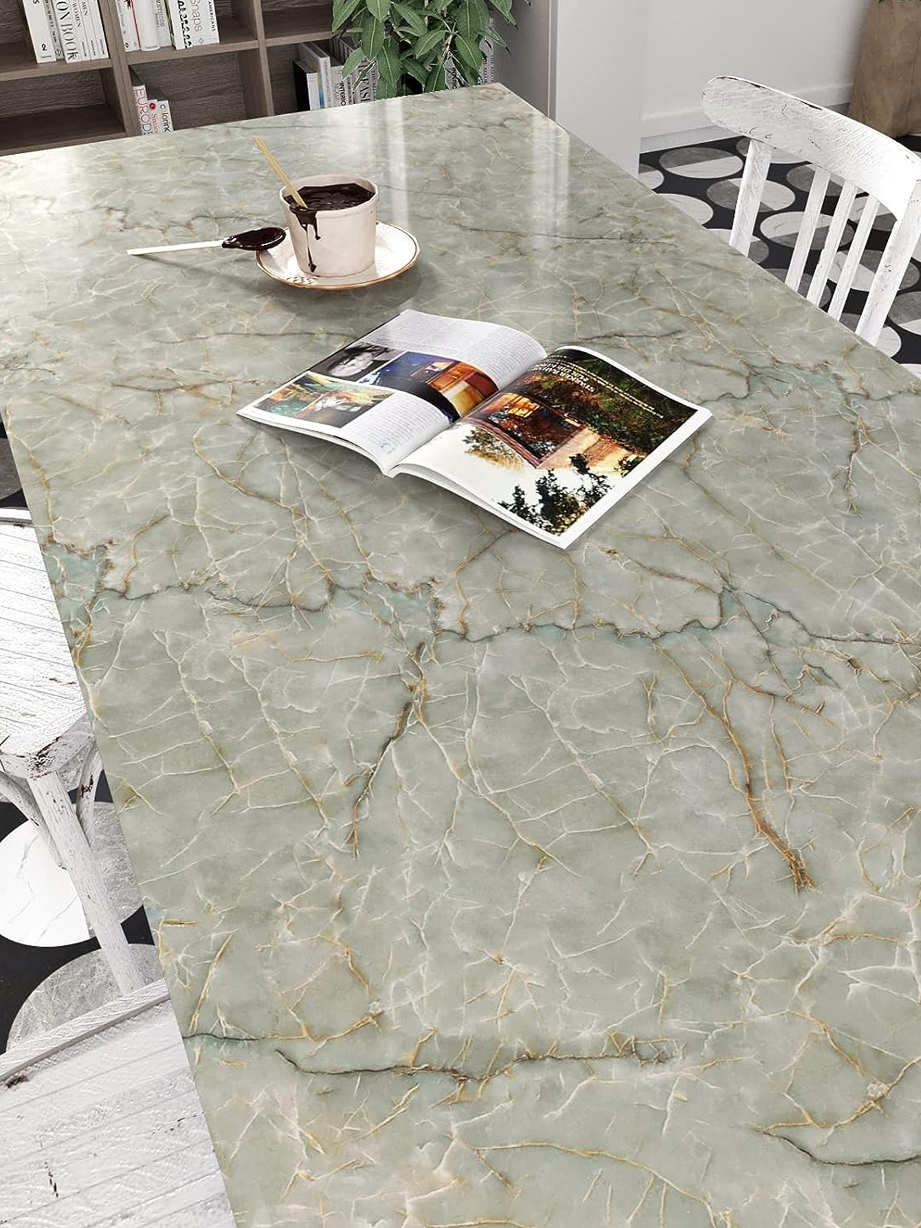 Marble Self Adhesive Wallpaper - Woodworking Oil Finish บทวิจารณ์และราคา
