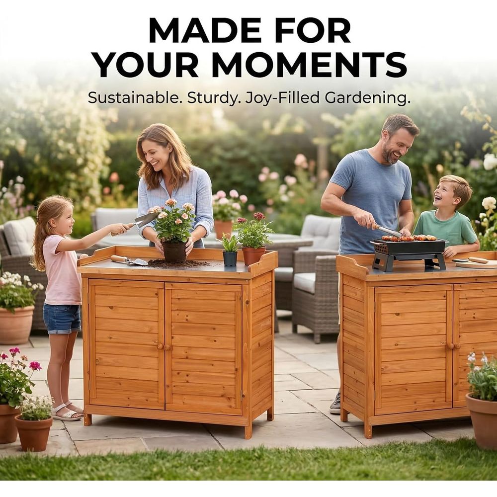 Outdoor Patio Wood Storage Cab - Woodworking Workbench บทวิจารณ์และราคา