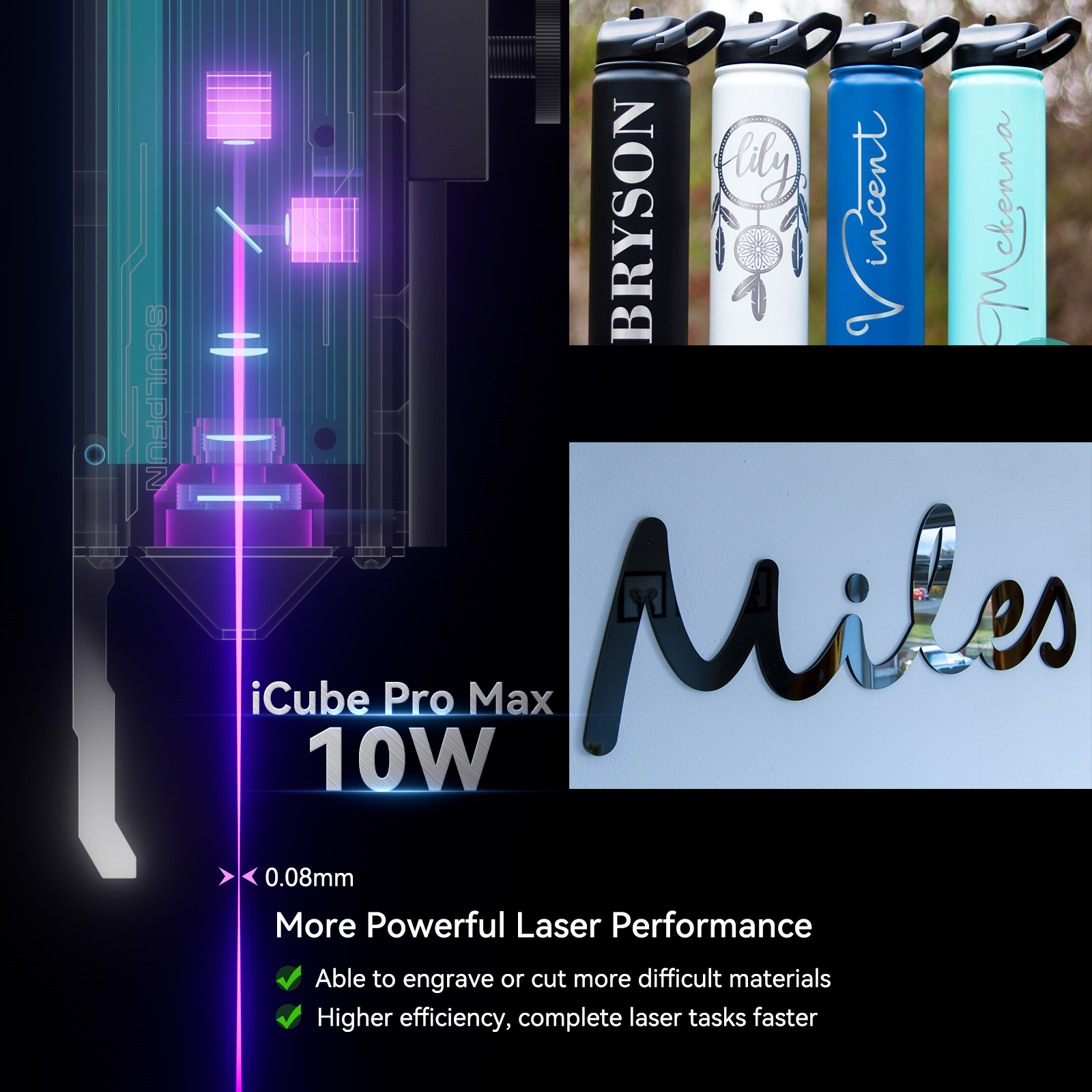 Sculpfun iCube Pro 10W Laser E - Woodworking Logo บทวิจารณ์และราคา