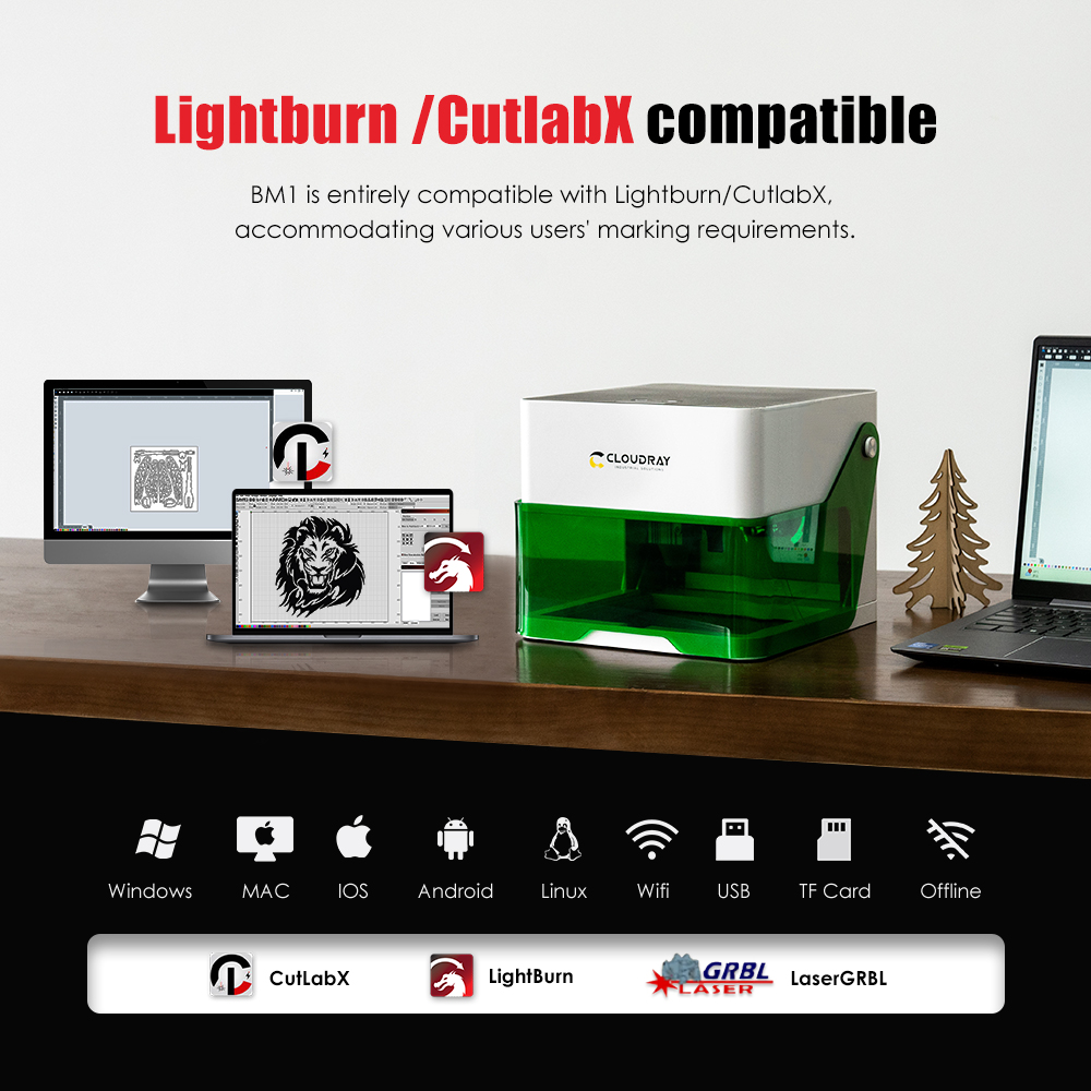 Cloudray 5000mw CNC Mini Laser - Woodworking Logo บทวิจารณ์และราคา
