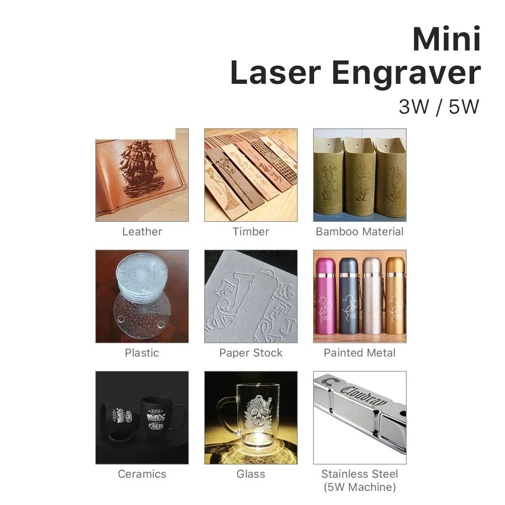 5000mW Mini CNC Laser Engraver - Woodworking Logo บทวิจารณ์และราคา