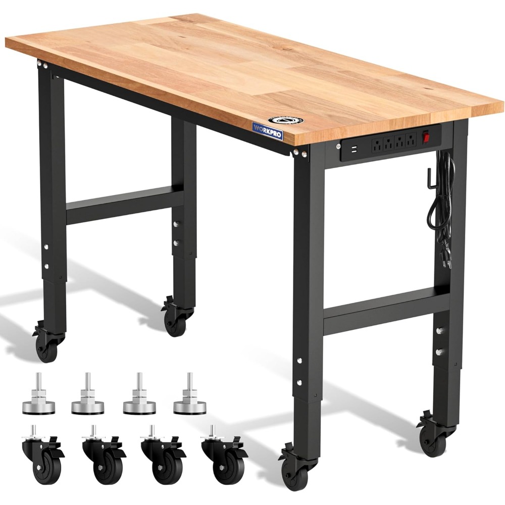 Garage Workbench, 48X22 Adjust - Woodworking Workbench บทวิจารณ์และราคา