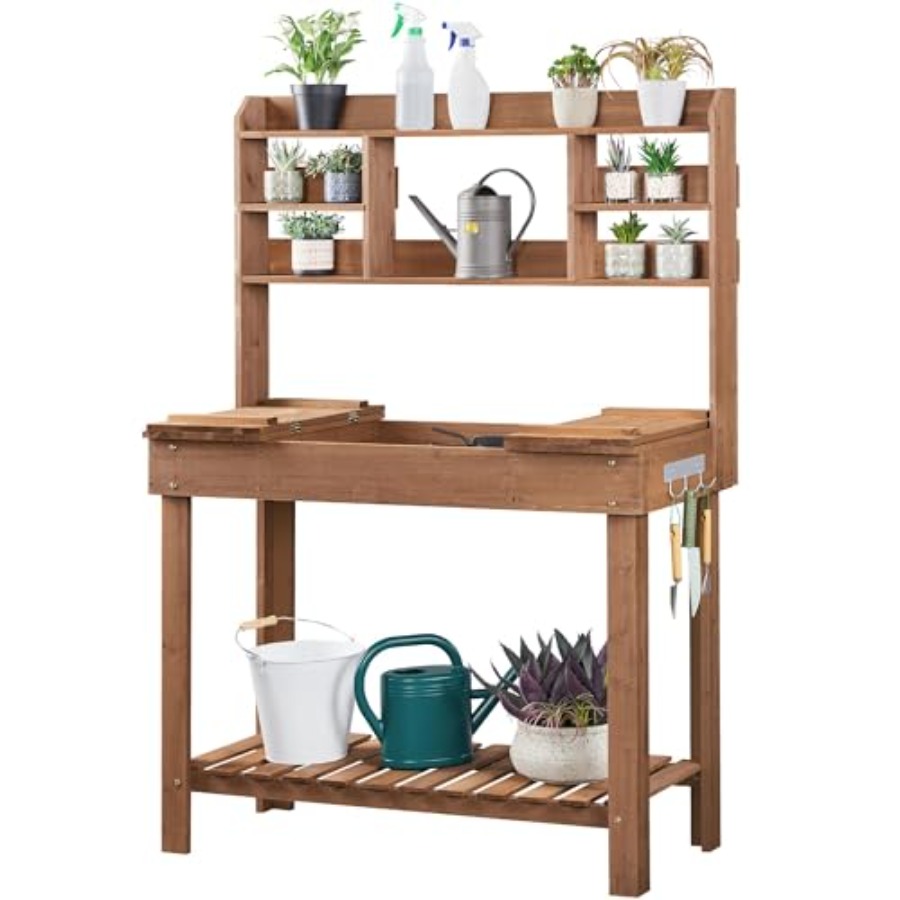 Potting Bench Table for Hortic - Woodworking Workbench บทวิจารณ์และราคา