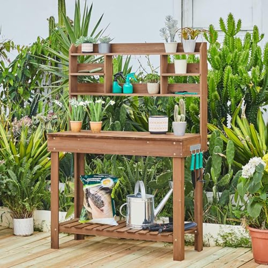 Potting Bench Table for Hortic - Woodworking Workbench บทวิจารณ์และราคา