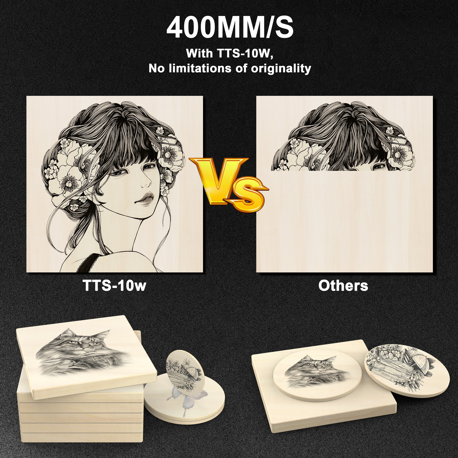 TWOTREES TTS-10 Pro Laser Engr - Woodworking Logo บทวิจารณ์และราคา