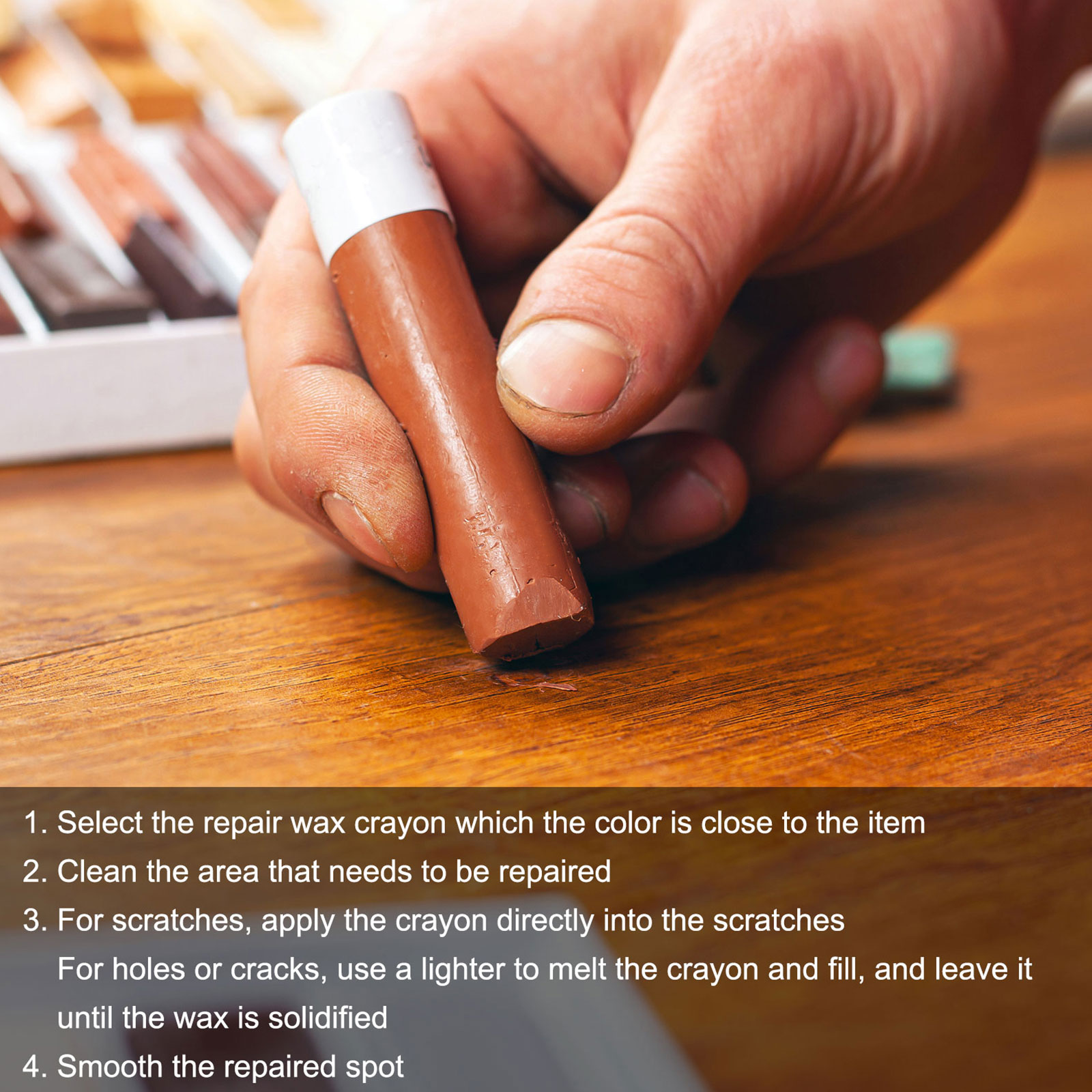 3Pcs Wax Filler Stick Furnitur - Woodworking Oil Finish บทวิจารณ์และราคา