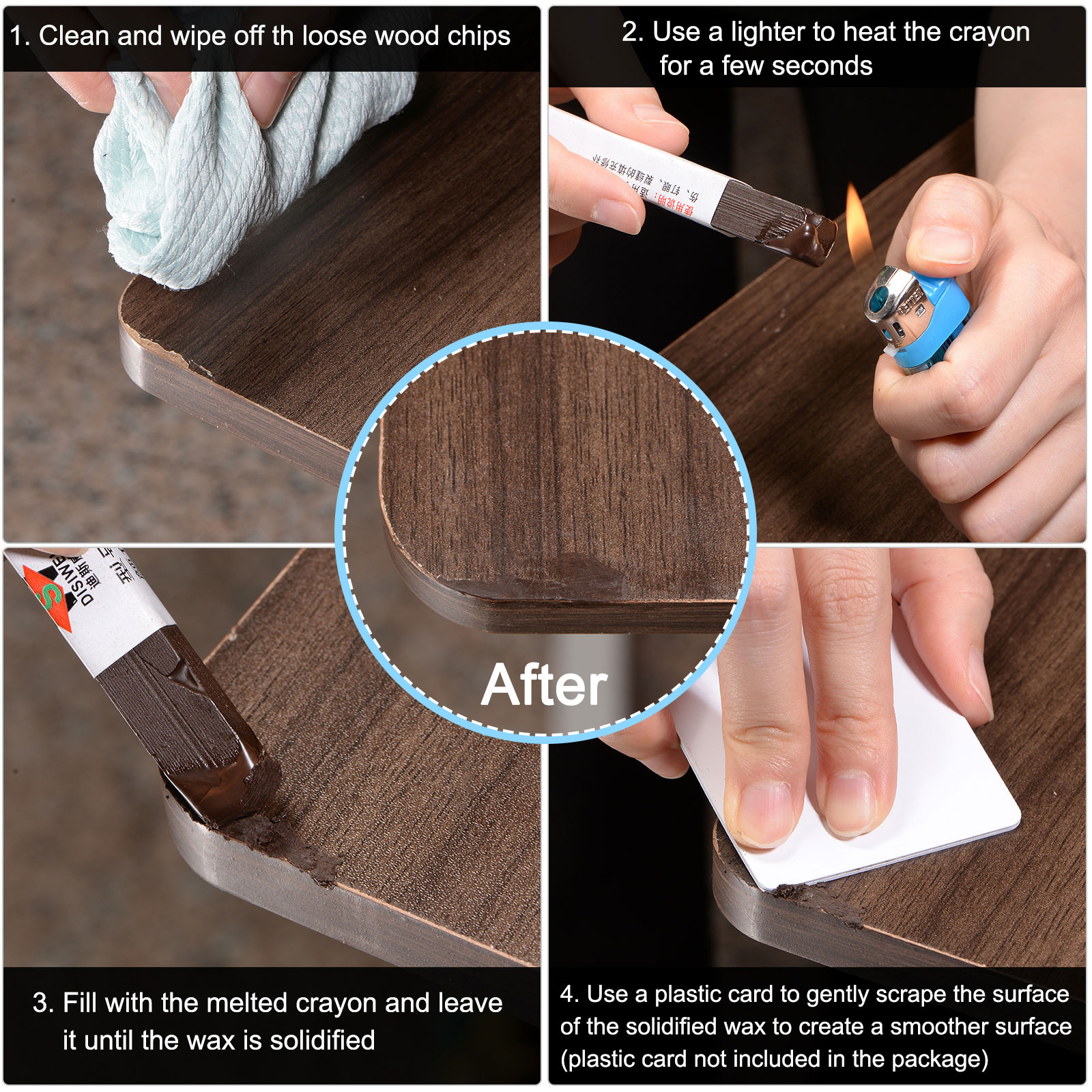 3Pcs Wax Filler Stick Furnitur - Woodworking Oil Finish บทวิจารณ์และราคา