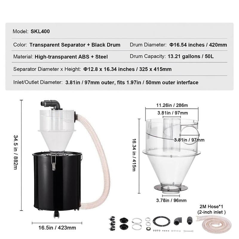 Particle Interceptor 13.21 Gal - Woodworking Shop บทวิจารณ์และราคา