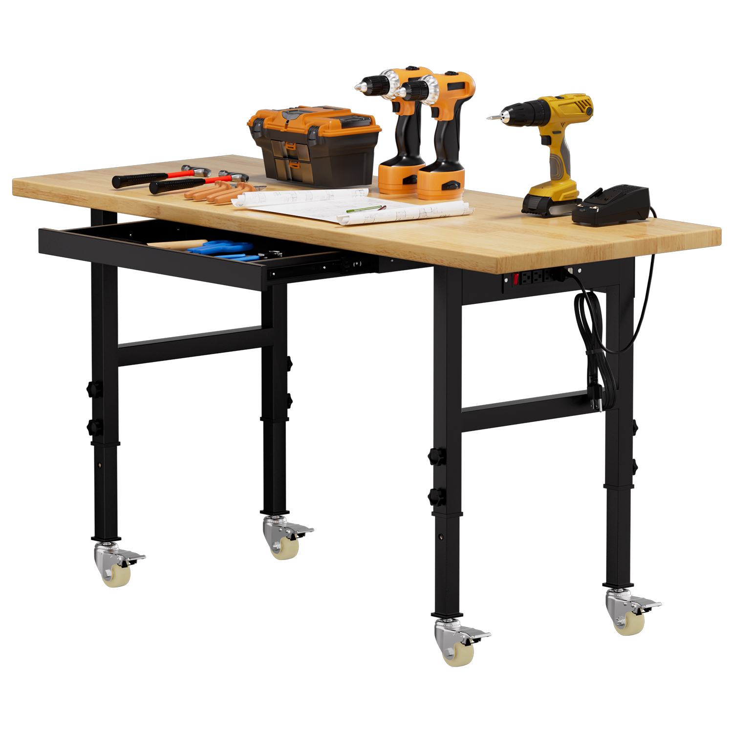 Adjustable Height Workbench He - Woodworking Workbench บทวิจารณ์และราคา