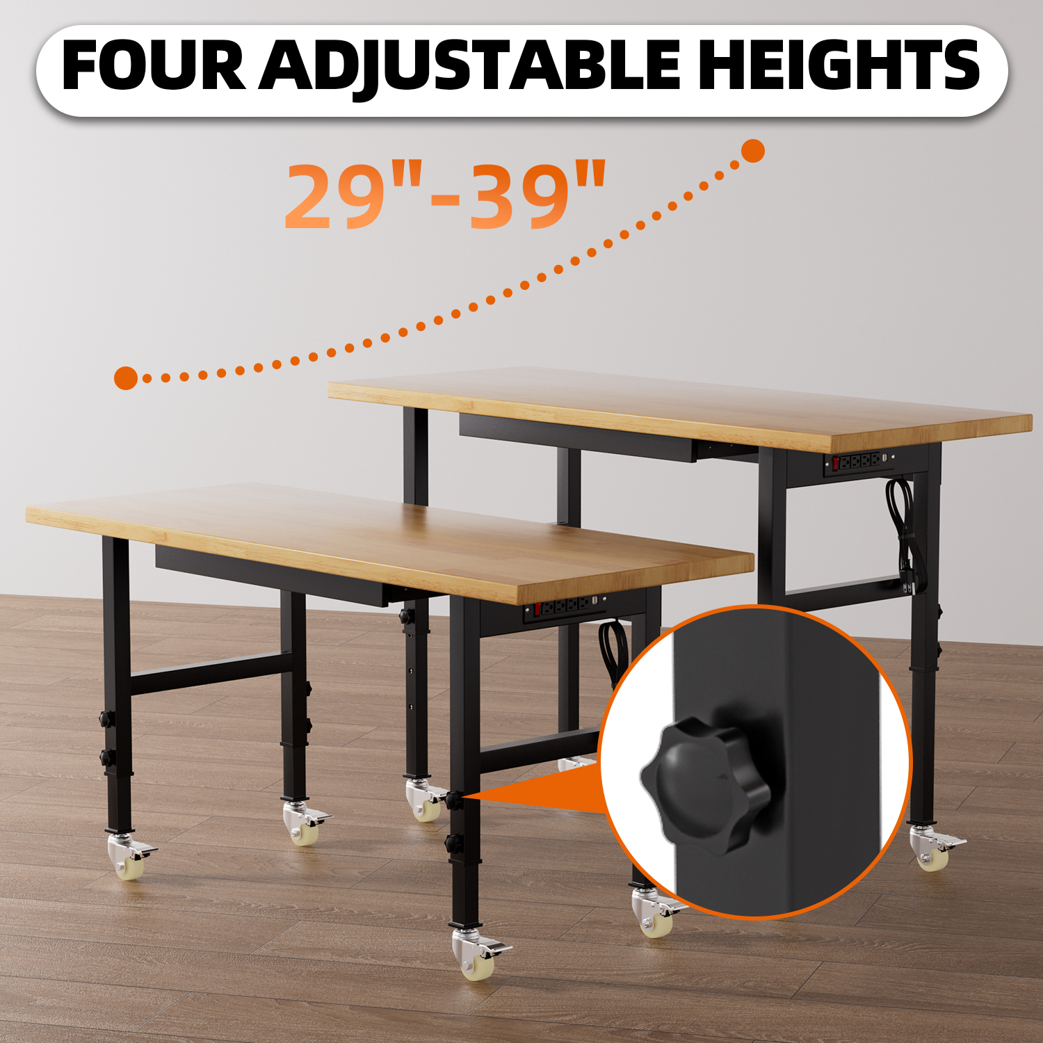 Adjustable Height Workbench He - Woodworking Workbench บทวิจารณ์และราคา