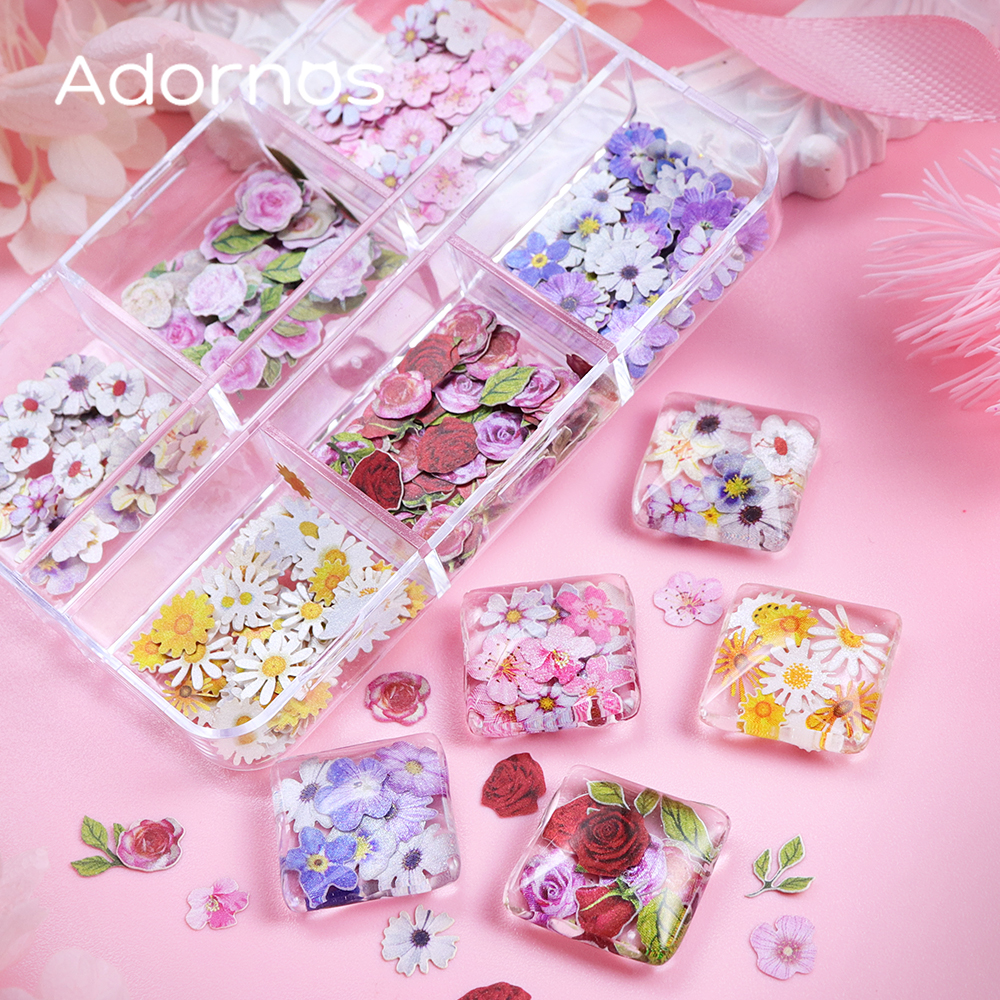 6 Grids Flowers Wood Pulp Chip - Woodworking Epoxy บทวิจารณ์และราคา