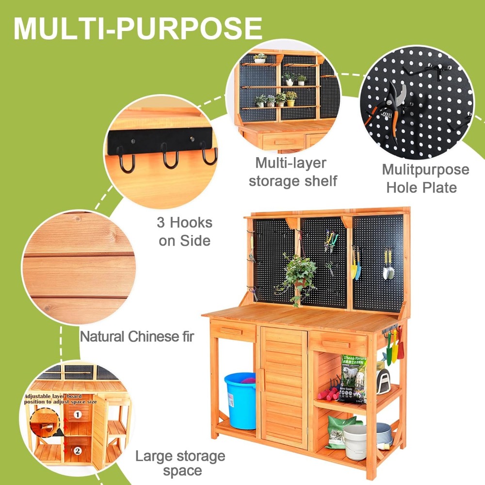 Outdoor Potting Bench,Wooden P - Woodworking Workbench บทวิจารณ์และราคา