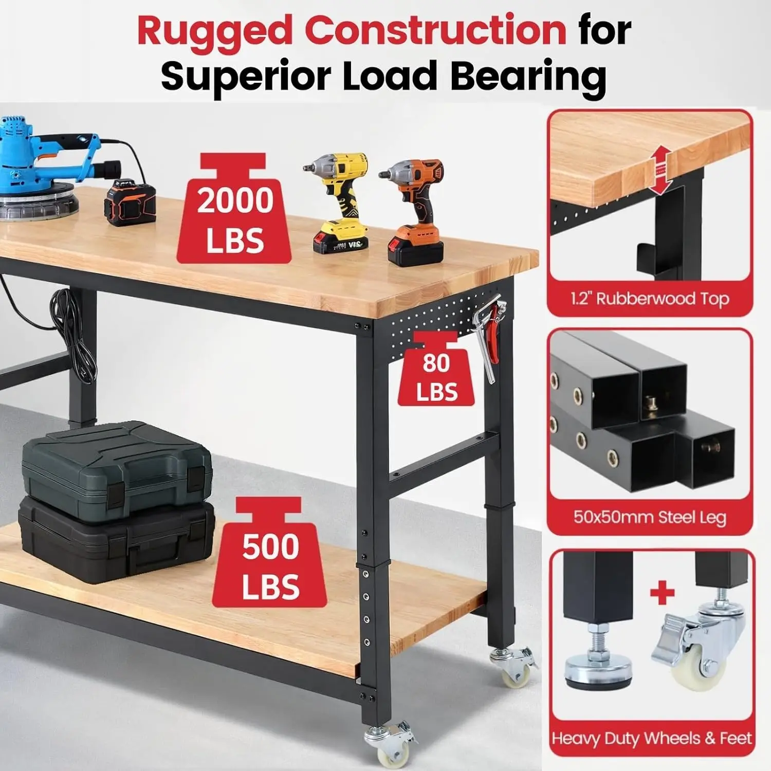 ENJOYWOOD Work Table for Garag - Woodworking Shop บทวิจารณ์และราคา