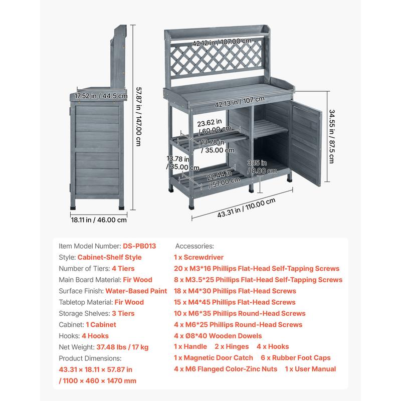 Potting Bench Table, Outdoor G - Woodworking Workbench บทวิจารณ์และราคา