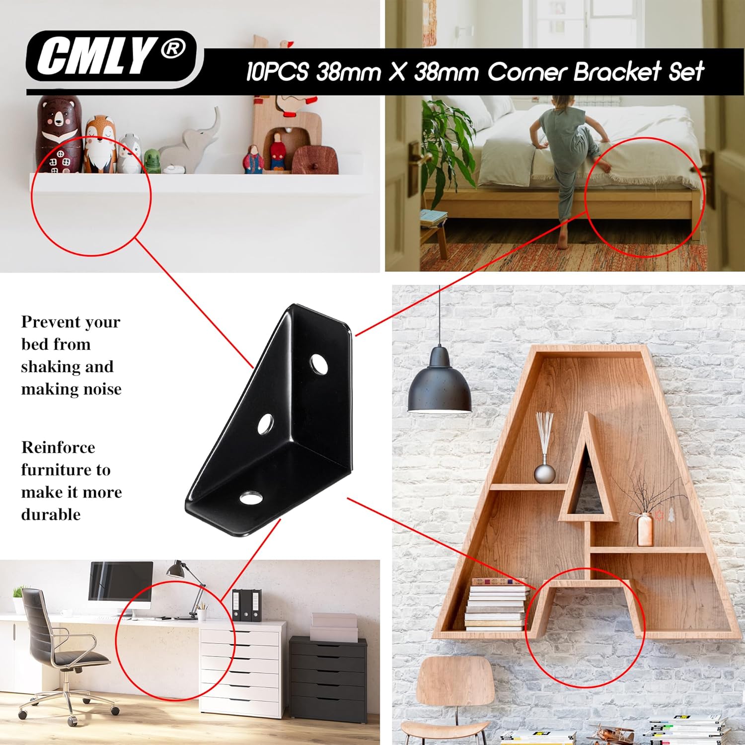 Angle Corner Brackets 38mm x 3 - Woodworking X Brace บทวิจารณ์และราคา