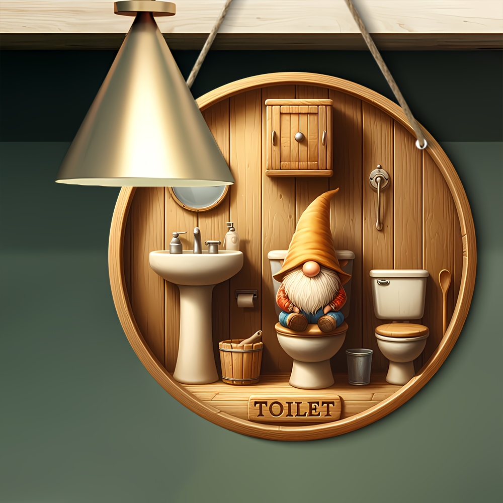 Country gnome toilet logo, woo - Woodworking Logo บทวิจารณ์และราคา
