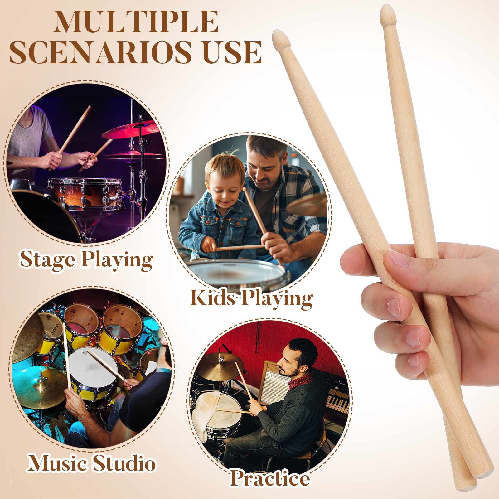 4pcs Children Drum Sticks Mapl - Woodworking For Beginners บทวิจารณ์และราคา