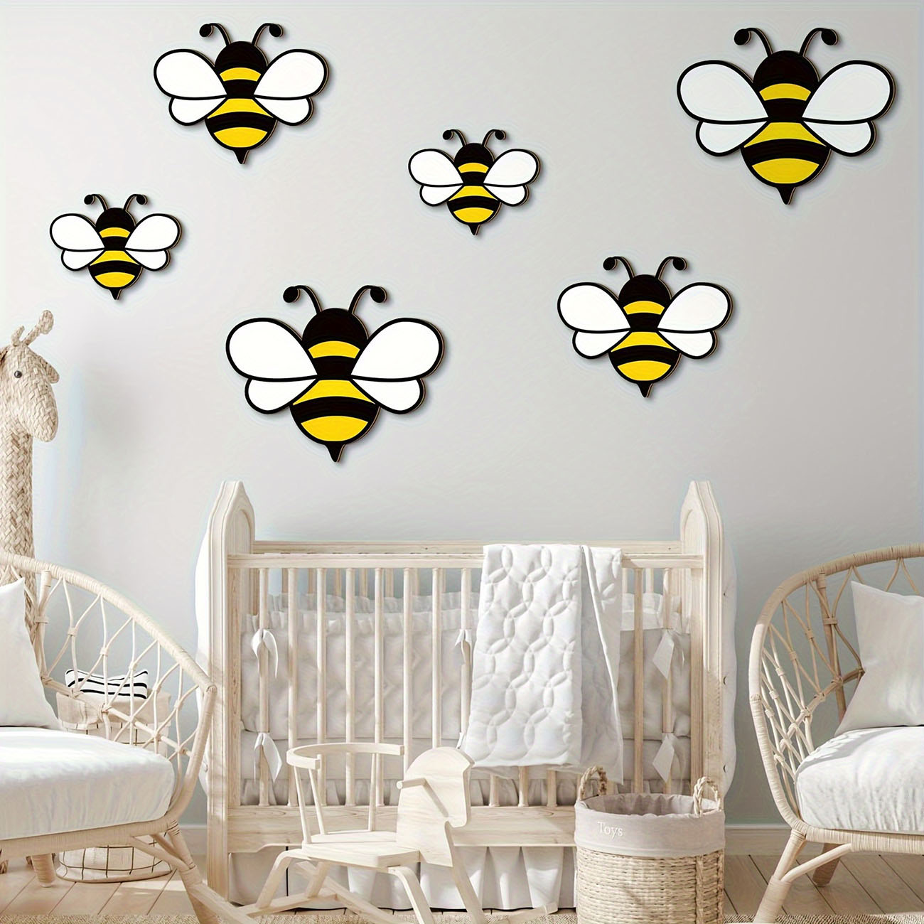 6Pcs Cute Bee Wooden Wall Stic - Woodworking For Beginners บทวิจารณ์และราคา